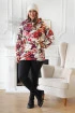 Kremowa welurowa bluza z kapturem w kwiaty - Serine