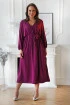 Fioletowa błyszcząca sukienka z rozcięciem - Rosana