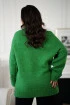 Ciepły zielony sweter z podwiniętymi rękawami - Feria