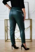 Czarne ocieplane spodnie z eco skóry z imitacją kieszeni - Beatrise