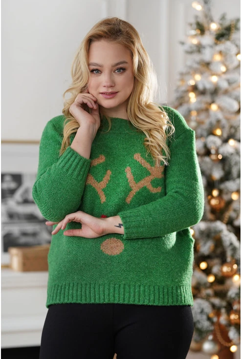 Modny ciepły sweter damski duże rozmiary