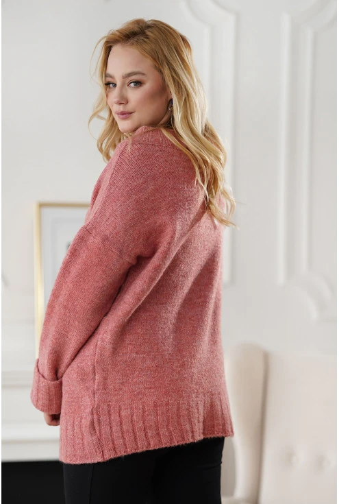 Gładki sweter damski duże rozmiary