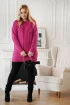 Różowy długi sweter z przeszyciem - Firella