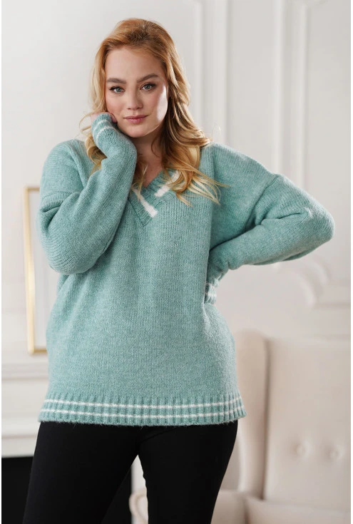 Ciepły damski sweter plus size