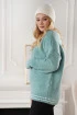 Jasno-niebieski ciepły sweter z dekoltem w serek - Zefra