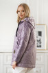 Wiosenna pikowana kurtka z kapturem i ukośnymi kieszeniami - kolor ciemna lila - Avil