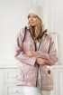 Wiosenna pikowana kurtka z kapturem i ukośnymi kieszeniami w kolorze pudrowego różu - Avil