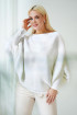 Biały sweterek z poziomym splotem - PEYTON