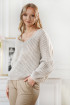 Beżowy sweter z grubym splotem - EMILLA