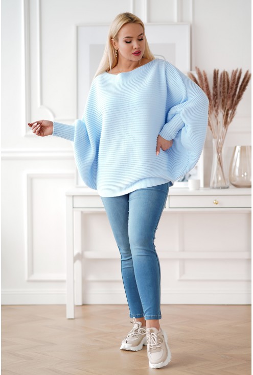 błękitny sweter plus size Peyton