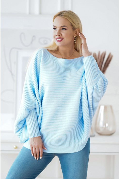 jasnoniebieski sweter plus size
