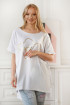 Biała tunika oversize z krótkim rękawem i złotym wzorem kobiety - Adisa II
