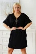 Czarna wiskozowa sukienka z ozdobnym suwakiem - Mathilda - KORZYSTNA CENA