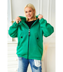 Zielona bluzo-kurtka oversize z podszewką - Salma