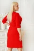 Czerwona sukienka z kopertowym dekoltem i drapowaniem materiału - Cande