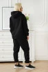 Czarny ciepły dres plus size z kapturem i kieszenią typu kangur - Tekla - PREMIUM