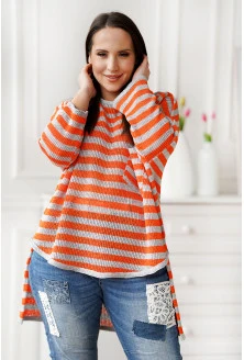 Jasnoszaro-pomarańczowy sweterek - Delmi