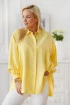 Żółta koszula oversize len - wiskoza z ukrytymi guzikami - Monice