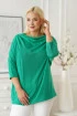 Luźny zielony sweterek z wytłaczanym wzorem i z rękawkiem 3/4 - Clarissa - KORZYSTNA CENA