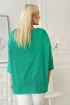 Luźny zielony sweterek z wytłaczanym wzorem i z rękawkiem 3/4 - Clarissa - KORZYSTNA CENA