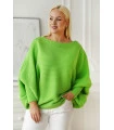 Zielony sweterek z poziomym splotem - Peyton