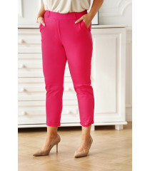 Różowe materiałowe spodnie cygaretki - Iwetta