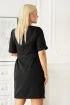 Czarna sukienka z asymetrycznym przodem - Amandine