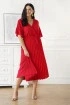Czerwona sukienka z plisowanym dołem - Paula