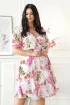 Kremowa sukienka w różowe kwiaty - Noemie