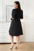 Czarna asymetryczna sukienka z kopertowym dekoltem i bufkami - Stella