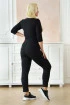 Czarne spodnie dresowe plus size z kantem - Omena