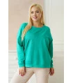 Miętowo-zielona oversizowa bluza plus size - Michaela