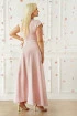 Rozkloszowana sukienka maxi z kopertowym dekoltem - w kolorze pudrowego różu - Mirande