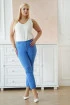 Niebieskie wizytowe spodnie z imitacją kieszeni i zwężaną nogawką - Vedie