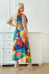 Kolorowa sukienka maxi w geometryczne wzory - Tessi