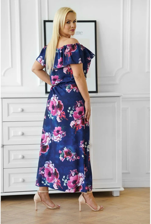sukienka hiszpanka plus size w kwiatowy wzór