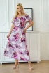 Różowo-szara sukienka w kwiaty - Raisa II