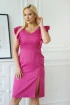 Różowa elegancka sukienka z falbanami - Inidia