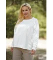 Biała oversizowa bluza dresowa plus size - Michaela - 95% BAWEŁNA