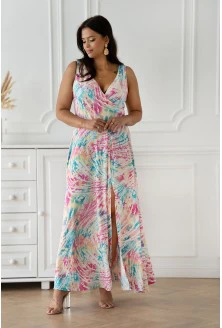 Sukienka maxi w kolorowy wzór - Dellie