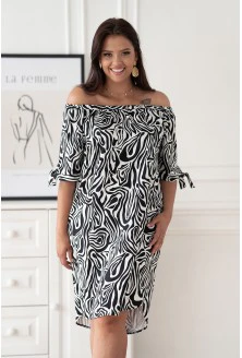 Sukienka hiszpanka w biało-czarną zebrę - Merika