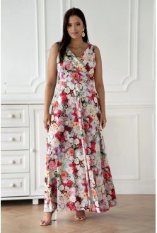 Sukienka maxi w kolorowy kwiatowy wzór - Dellie