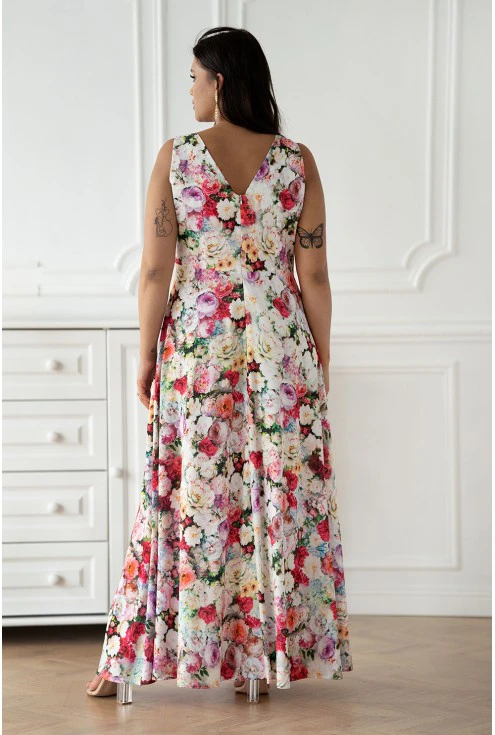modna sukienka xxl w kwiatowy wzór