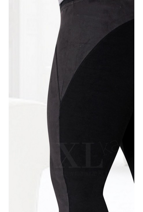 Uniwersalne czarne legginsy z pasem z zamszu PATTY