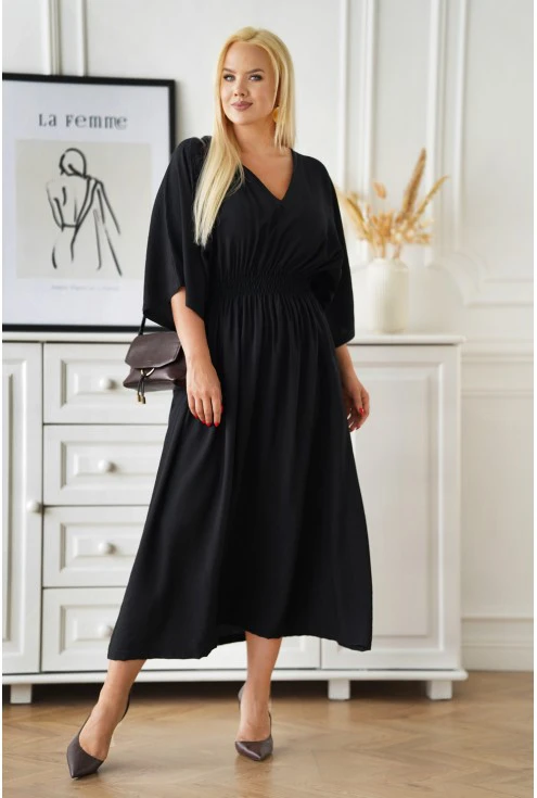 czarna sukienka plus size z lnu