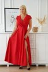 Czerwona rozkloszowana sukienka maxi - Mirande