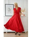 Czerwona rozkloszowana sukienka maxi - Mirande
