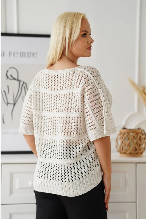Ażurowy sweter duże rozmiary