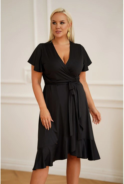 czarna sukienka midi - duże rozmiary