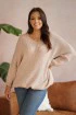Brudno-różowy sweterek oversize z serduszkiem - Maye